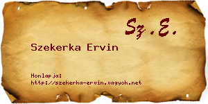 Szekerka Ervin névjegykártya
