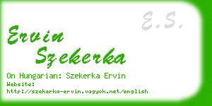 ervin szekerka business card